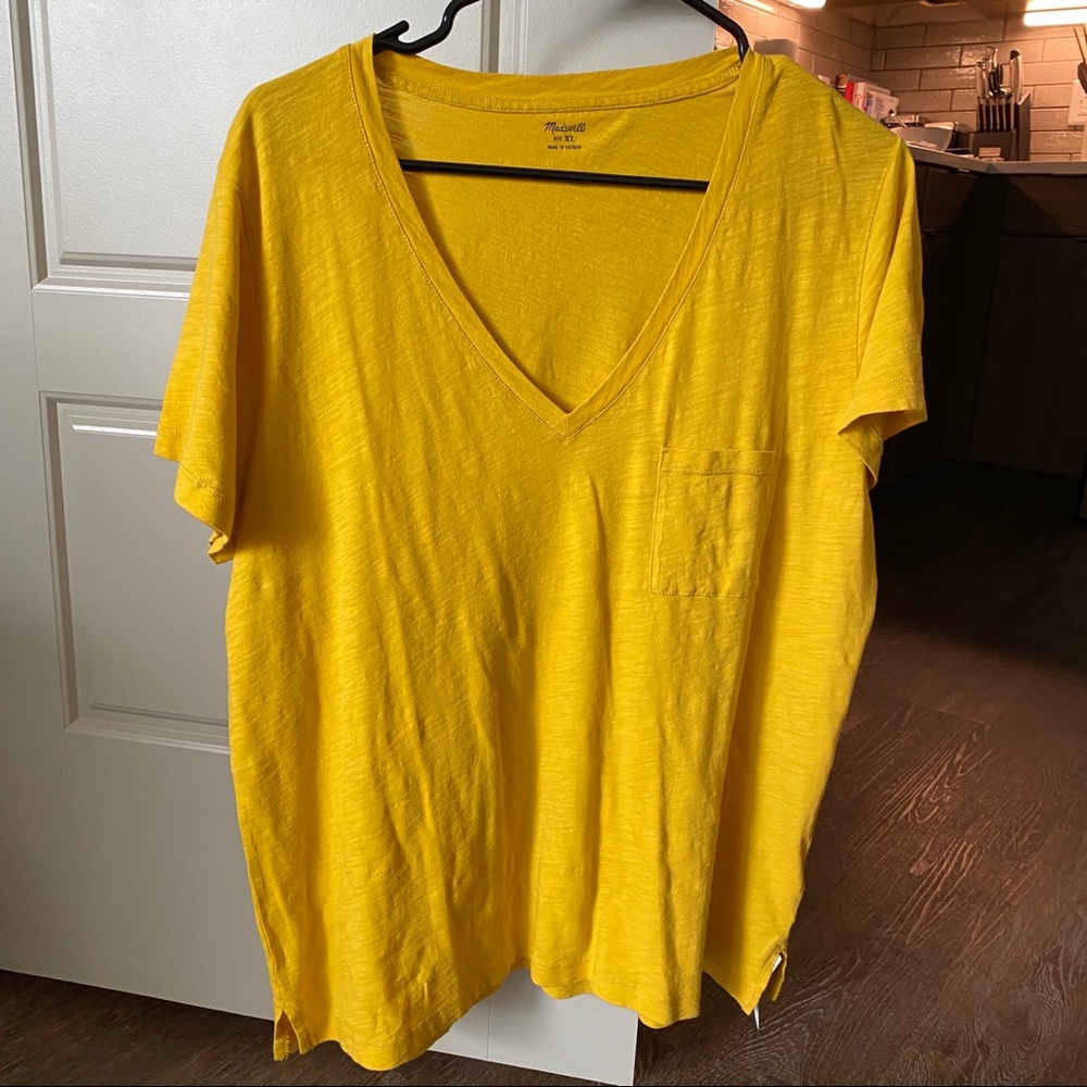 Madewell yellow V-neck
